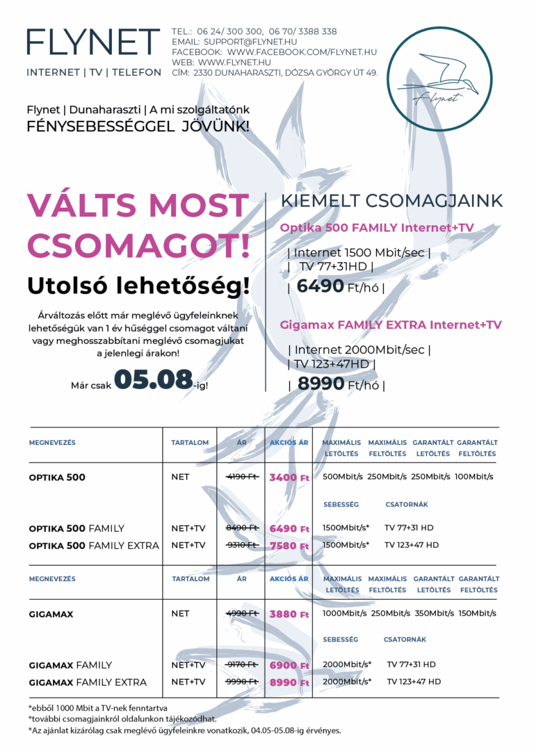 Flynet akció május 8-ig!